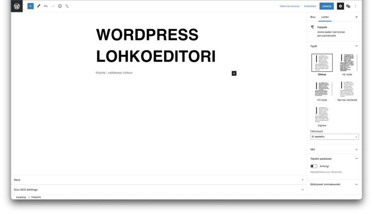 WordPress lohkoeditori